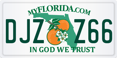 FL license plate DJZZ66