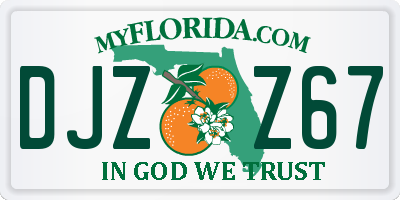FL license plate DJZZ67