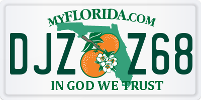 FL license plate DJZZ68