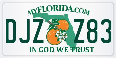 FL license plate DJZZ83
