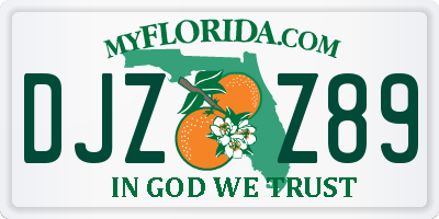 FL license plate DJZZ89