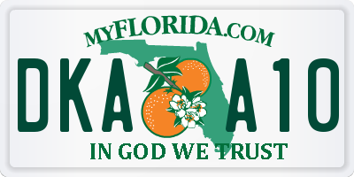 FL license plate DKAA10