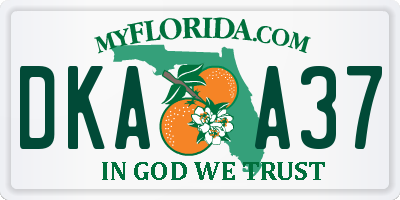 FL license plate DKAA37