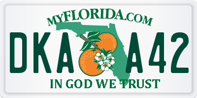 FL license plate DKAA42