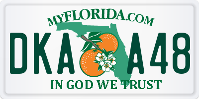 FL license plate DKAA48