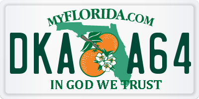 FL license plate DKAA64
