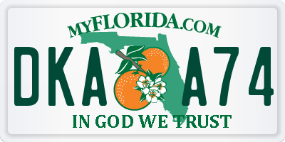 FL license plate DKAA74