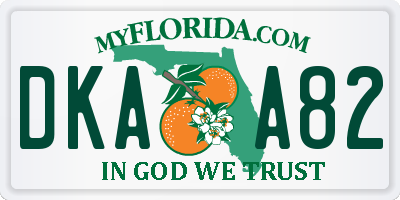 FL license plate DKAA82