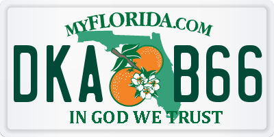 FL license plate DKAB66