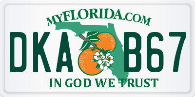 FL license plate DKAB67