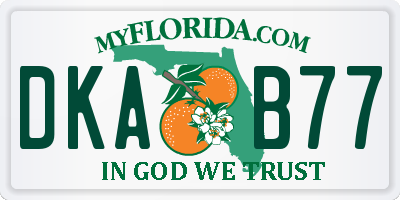 FL license plate DKAB77
