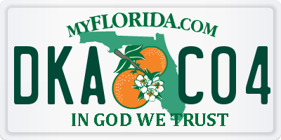 FL license plate DKAC04