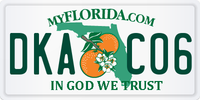 FL license plate DKAC06