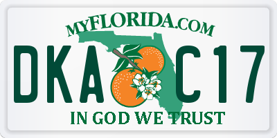 FL license plate DKAC17