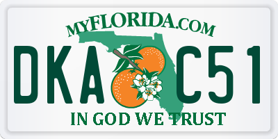 FL license plate DKAC51