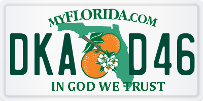 FL license plate DKAD46