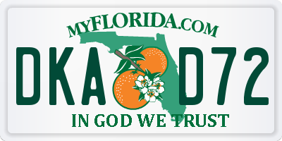 FL license plate DKAD72