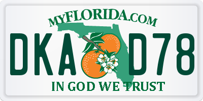FL license plate DKAD78