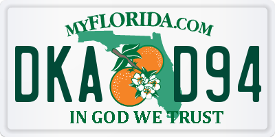 FL license plate DKAD94