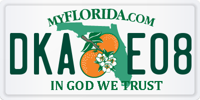 FL license plate DKAE08