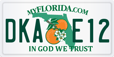 FL license plate DKAE12