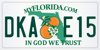 FL license plate DKAE15