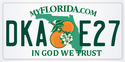 FL license plate DKAE27