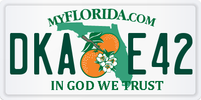 FL license plate DKAE42