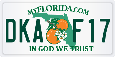 FL license plate DKAF17
