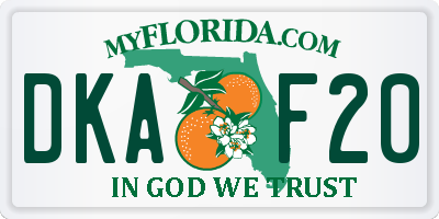 FL license plate DKAF20