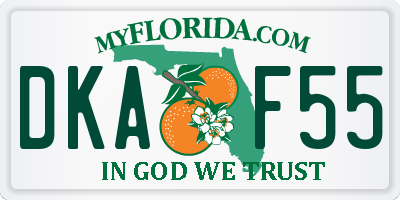 FL license plate DKAF55
