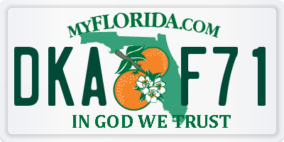 FL license plate DKAF71