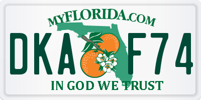 FL license plate DKAF74