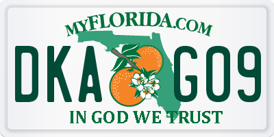 FL license plate DKAG09