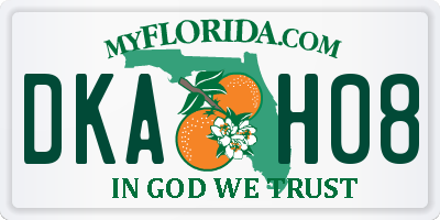 FL license plate DKAH08