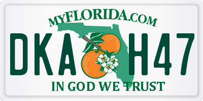 FL license plate DKAH47