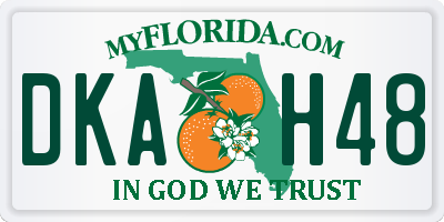 FL license plate DKAH48