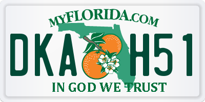 FL license plate DKAH51