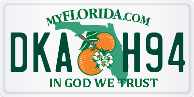 FL license plate DKAH94