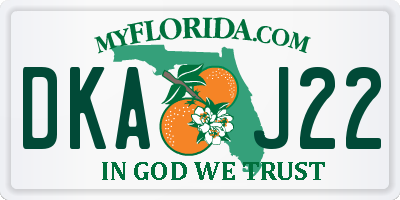 FL license plate DKAJ22