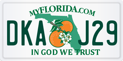 FL license plate DKAJ29