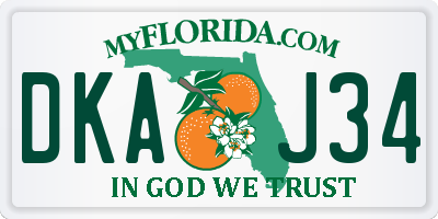 FL license plate DKAJ34