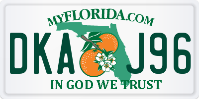 FL license plate DKAJ96