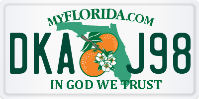 FL license plate DKAJ98