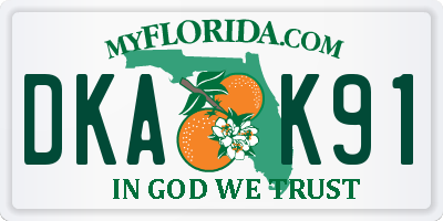 FL license plate DKAK91
