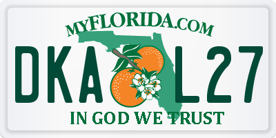 FL license plate DKAL27