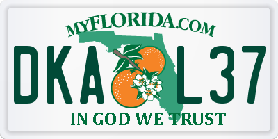 FL license plate DKAL37