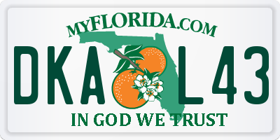 FL license plate DKAL43