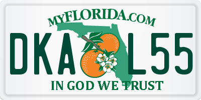 FL license plate DKAL55
