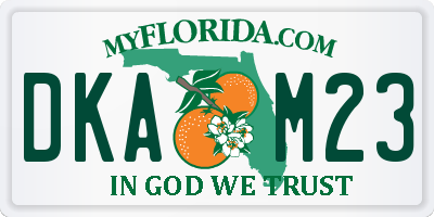 FL license plate DKAM23